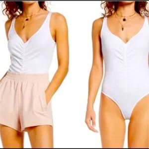 Open Edit Ruched Thong Bodysuit
